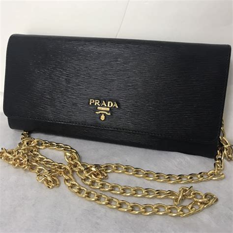 prada black wallet on chain|prada small wallet price.